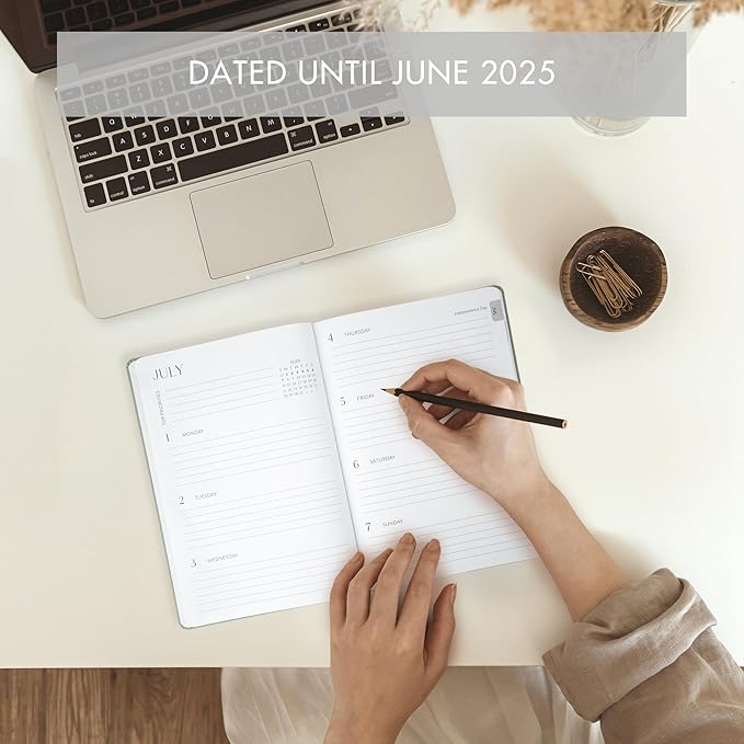 Beautiful 2024-2025 Academic Planner - A 6.7" x 9.7" Daily Planner for Women or Men with Weekly & Monthly Spreads For The 24-25 School Year - Runs From July 2024 - June 2025