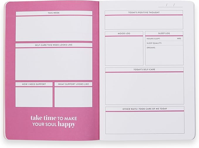 Erin Condren Self-Care Journal Petite Planner, Slim, Portable Self-Care Planner, Easy-to-Use Self-Care Prompts and Trackers for Health and Wellness