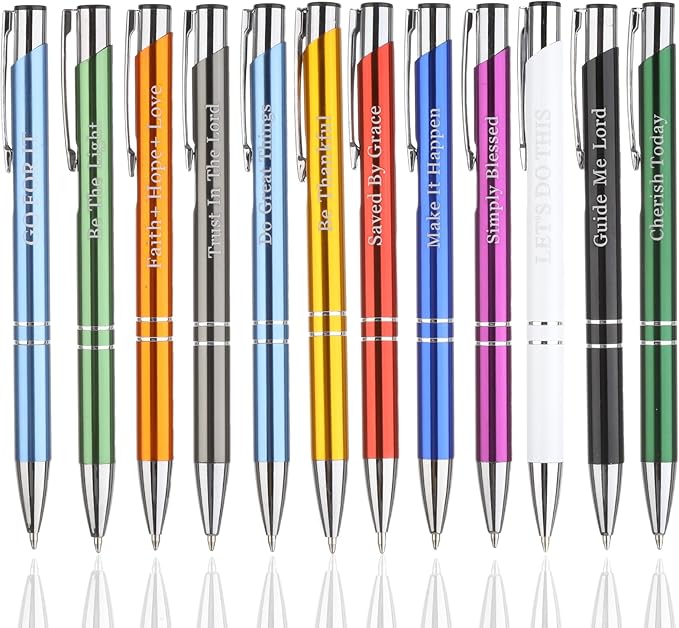 Ballpoint Pen,Fine Point Smooth Writing Pens,Kawaii Pens For Writing Journaling Taking Notes School Office Home. (Mixed Color 3, 12Pcs)