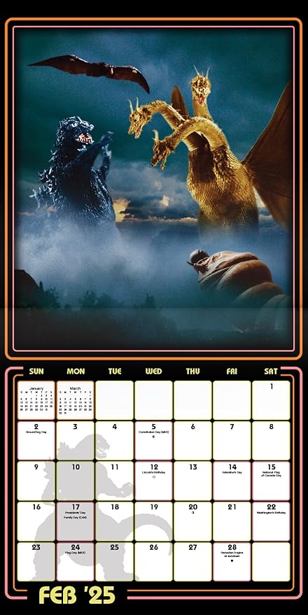 2025 Godzilla - Classic Wall Calendar & Magnetic Frame