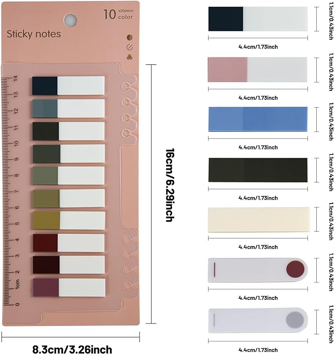 Golcellia Sticky Tabs,Sticky Note Tabs,Book Tabs,Index Tabs, Page Tabs, Page Markers,60 Colors, 7 Designs,Annotation Tabs,Book Annotation Supplies