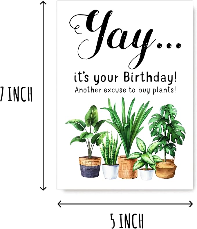 Happy Birthday Greeting Card - Plant Lady Card - It's Your Birthday - Gift Idea For Plant Lover