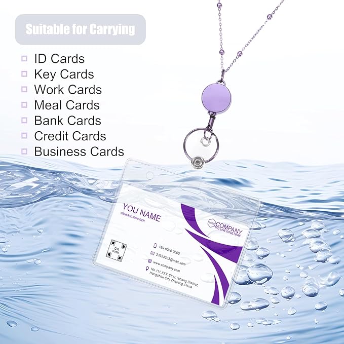 Lanyards for Id Badges 3 Pack Badge Lanyard with 6 Pcs Id Badge Holder Retractable Badge Holders Stainless Steel Teacher Lanyards for Women Cruise Ship Lanyards (Rose Gold, Pink, Purple)