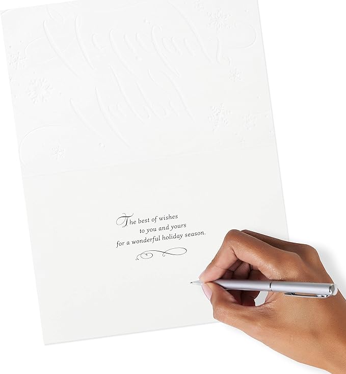 Hallmark Christmas Cards Boxed with Envelopes, Happy Holidays (40 Blue Holiday Cards)