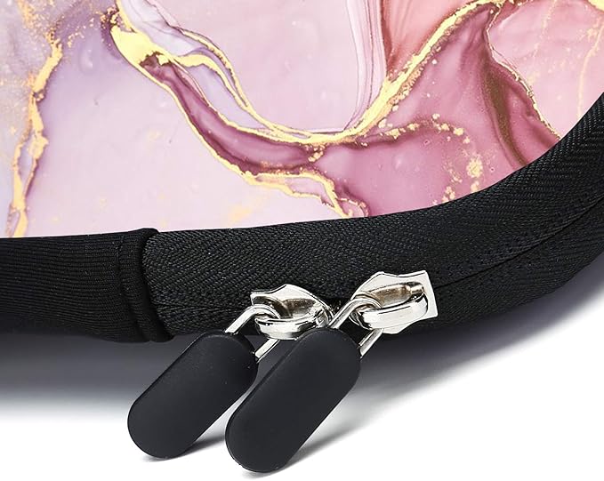 11.6" 12.2 inches Laptop Sleeve Chromebook Case Ultrabook Case Notebook Sleeve Tablet Case Neoprene Handle Sleeve for Men Women, Two Pockets Fit Apple MacBook Air Samsung Acer HP(Pink Marble)