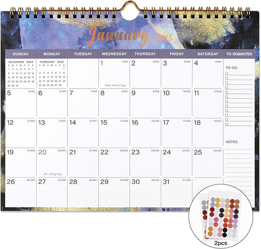 Lbylyhxc 2025-2026 Calendar - 18 Monthly Wall Calendar 2025-2026 from January 2025 to June 2026, 11 x 8.5 Inches.Thick Paper with Julian Dates and Block for New Year and Christmas Presents (2025-2026 wall calendar inks)