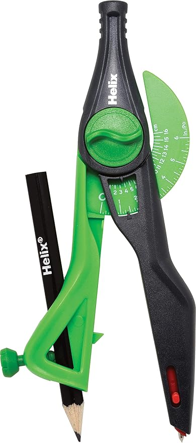 Maped - Plastic Locking Compass with Universal Holder - Precision Drawing - Enhanced Safety - Durable Design - Bulk Pack of 50 - Draws up to 12 Inch Diameter Circle