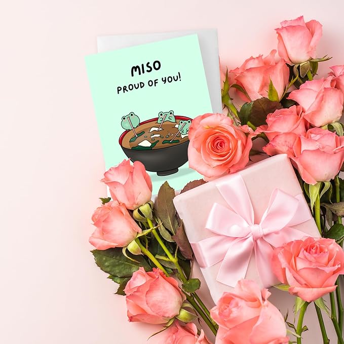 ALY LOU Funny Graduation Card, Congratulations Congrats Card for Him/Her, Funny Grad Card for New Job Promotion, New Home, Wedding Celebration (Miso Proud)