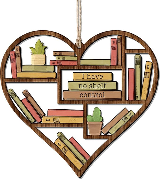 HYTURTLE Funny Book Gifts for Book Lovers Librarian - Book Christmas Wooden Ornament Tree Decoration - Book Lover Gifts - Book Gifts for Women Men - Book 2-Sided Xmas Ornament Decor Keepsake