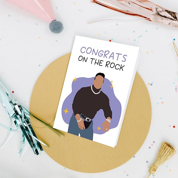 Nchigedy The Rock Engagement Card, Funny Engagement Gift for Friends, Wedding Congratulations Card, Dwayne Johnson Card