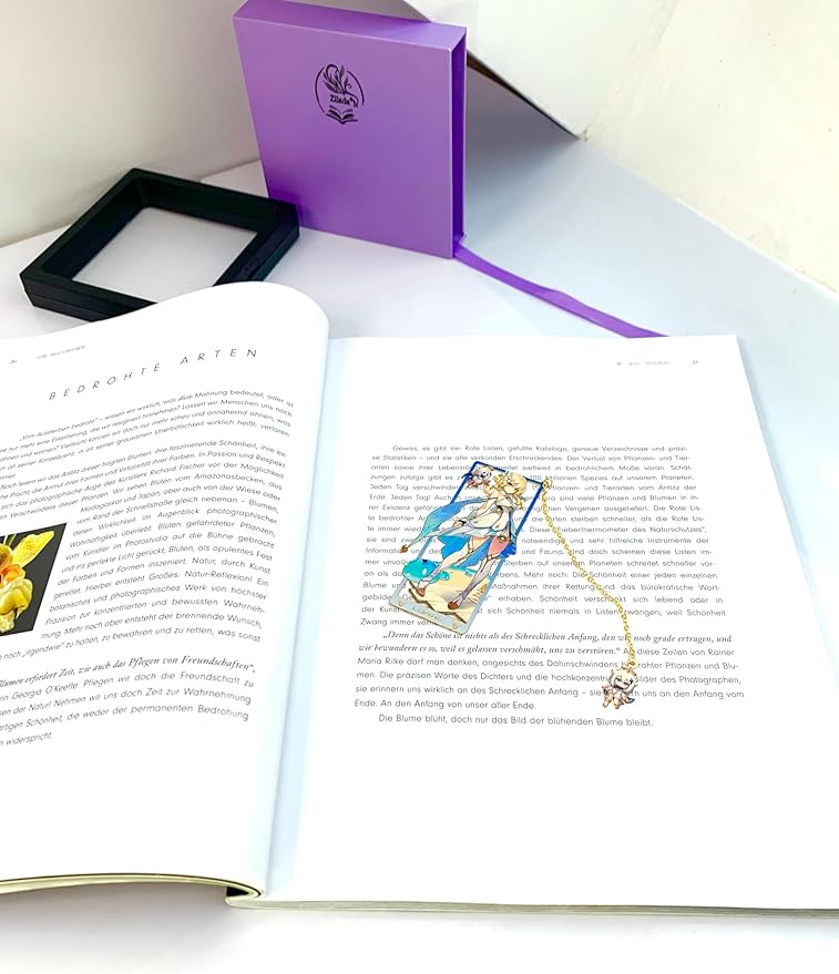 Genshin Impact Lumine Metal Bookmark - Anime Figure Merch with 3D Display Box - Birthday Gifts for Fans Friends Gamer Book Lovers - Zllada