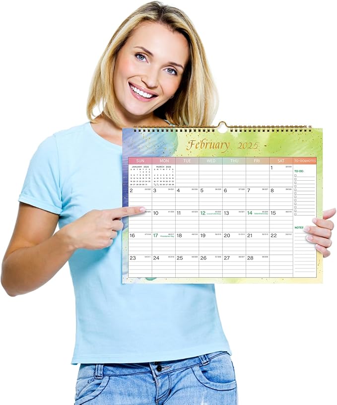 Lbylyhxc 2025 Calendar -12 Monthly Wall Calendar 2025 from Jan 2025 to Dec 2025, 14.8 x 11.5 Inches.Thick Paper with Julian Dates Large Wall calendar 2025 for New Year Presents (Large Colorful)