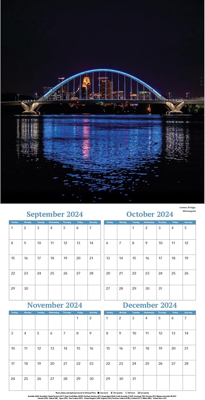 TURNER PHOTOGRAPHIC Minnesota 12x12 Photo Wall Calendar (25998940101)