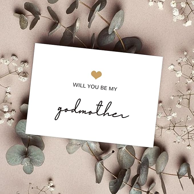 Will You Be My Godmother, God Mother's Proposal Card Gifts with Envelope, Cute Gifts for Godmother On Wedding Day.（Godmother B）