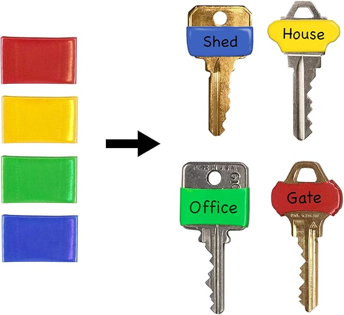 Lucky Line Colorful Key Bands - Key Identifiers Medium, 4 Pack (17104)