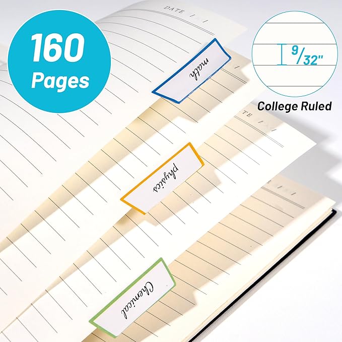 Yoment Spiral Notebook College Ruled A5 Spiral Bound Journal 160 Pages Thick Paper Plastic Hardcover Spiral Notebook 5x7 Wire Bound Notebooks for Note Taking School Office Supplies, Teal