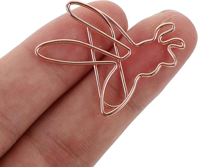 NUOBESTY Decorative File Folders 20pcs Cute Paper Clips Metal Bee Shape Journaling Paper Clamp Binder Clips Scrapbooking Bookmarks for Office Supplies Wedding Invitations Crafts 3.7cm