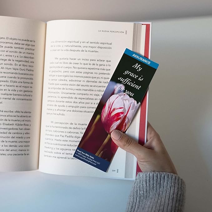 Christian Bookmark with Bible Verse, Pack of 25, Assurance Themed, My Grace is Sufficient for You, 2 Corinthians 12:9