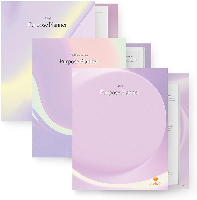 Switch Research Purpose Planner Bundle: Complete Psychologist-Backed Goal Planner Set for Developing a Life of Purpose - 3 Undated Productivity Planner Books - Guided Prompts, Techniques, and Insights