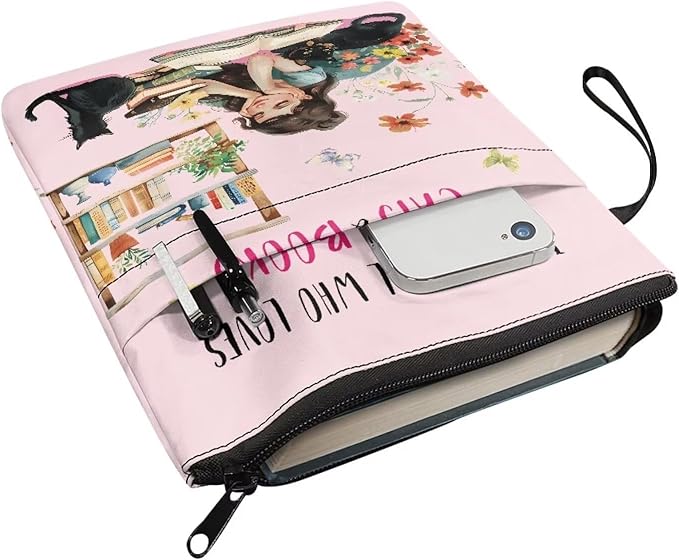 COEQINE Just Girls Who Like Book Covers for Hardcover Decorative Protection Book Sleeves Cover with Zipper Book Covers for Paperback 9x11 Inch