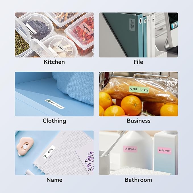 NIIMBOT Label Maker Tape for D11/D110/D101 Label Maker, 12 x 40 mm (0.47'' x 1.57'')-160 Tapes/Roll for Home Office Labeling Tape Replacement, Zoo Pattern