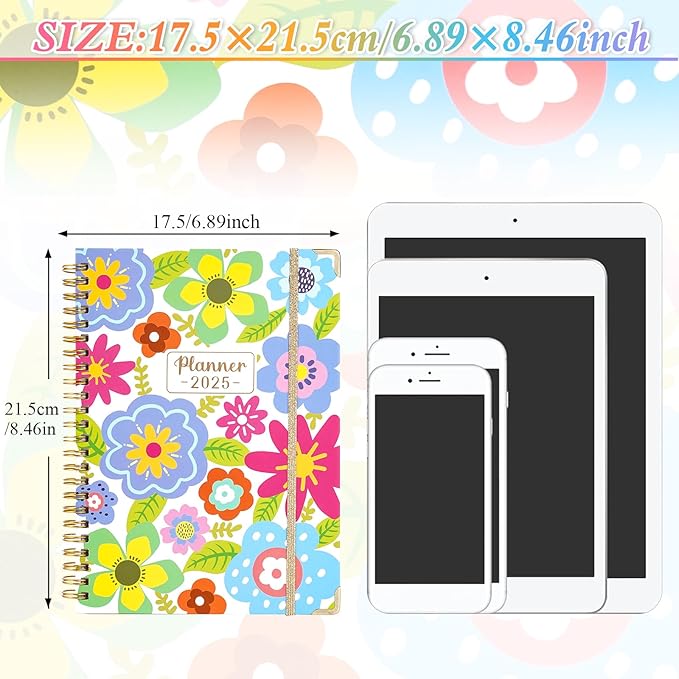 2025 Planner - 2025 Planner Weekly and Monthly, Jan.2025 - Dec.2025, Hardcover 2025 Planner Monthly with Tabs, 6.2" x 8.5", Strong Twin-Wire