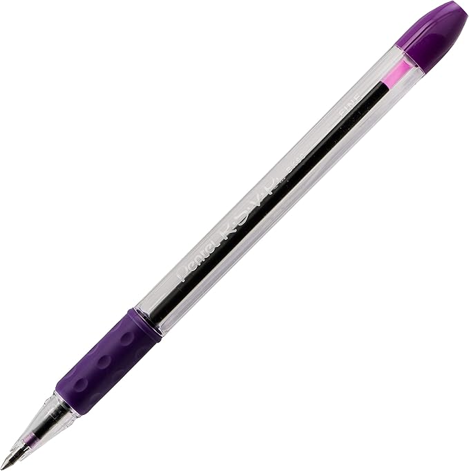 R.S.V.P. Stick Ballpoint Pen, Violet Ink, Fine, 0.70 mm, 12/Pack