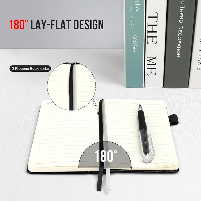 Small Notebook College Ruled, 3 Pack (3 colors) 3.7x5.7 in Pocket Notebook Journaling Notebooks Mini Hardcover Lined Note Pads with Pens for Work Business Travel and Office Supplies