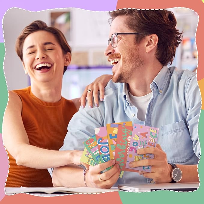 Yeaqee 240 Pcs Employee Appreciation Kudos Cards Funny Blank Back Motivational Card Encouragement Thank You Note Recognition Card for Teacher College Affirmation Gift(Colorful)