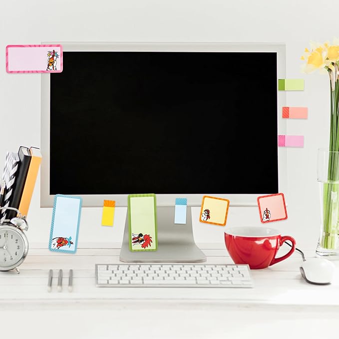 B1ykin Sticky Notes Set - Cartoon Theme Cute Self-Stick Notes Pad Teacher Appreciation Gifts， Self-Adhesive Writing Memo Pages Sticky to Do Notepad for Kids Employee School Office (Funny Chicken)