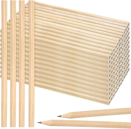 Fumete 500 Pieces Wooden Pencils Bulk No Eraser Hexagonal HB Graphite Unsharpened Natural Wood Pencils Without Erasers for Classroom School Home Office Drawing Sketching Learning