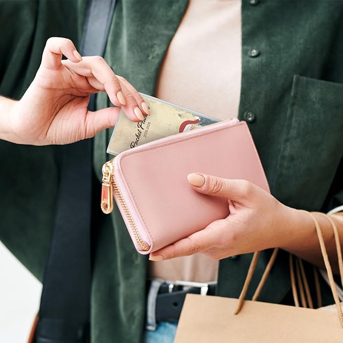 Christmas Pocket Calendar 2025-2026, 2025 Monthly Planner - 3.7" x 6.7" - Runs from January 2025 until December 2026, 2025 Pocket Planner with PVC Cover for Planning, Beige