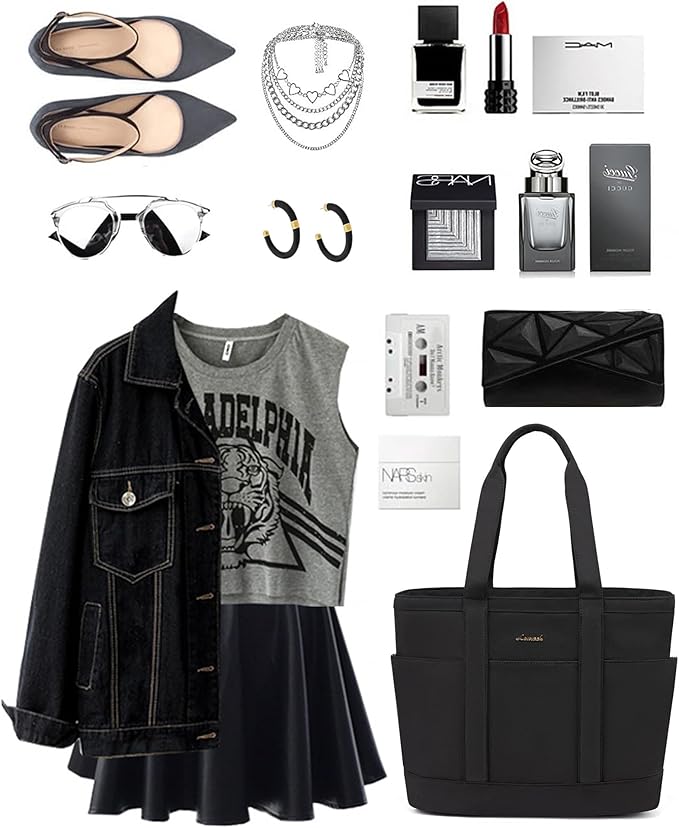 LOVEVOOK Tote Bag for Women，Lightweight Work Bag for Teacher, 15.6 Inch Laptop Bag，Large Shoulder Bag