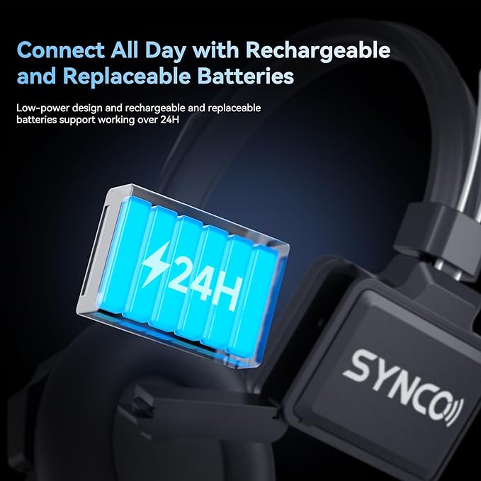 SYNCO XTalk XPro Wireless Intercom Headset with Antenna Enhanced Signal Reception 2.4GHz Full Duplex Random Master Device Design for Team Communication Headset (Xpro9 Nine Users)