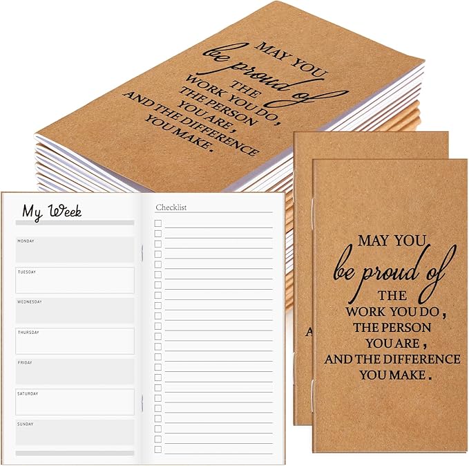 Yeaqee 50 Pcs Undated Weekly Planners Bulk Inspirational to Do List Weekly Goals Notepads Thank You Traveler Journal Team Appreciation Gift for Employee Staff Coworkers Christmas(Inspirational)