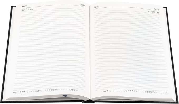 Collins Essential 2025 Business Diary - A4 Day to a Page Planner with Leathergrain Hardback Cover - Blue - ESSA41.60-25
