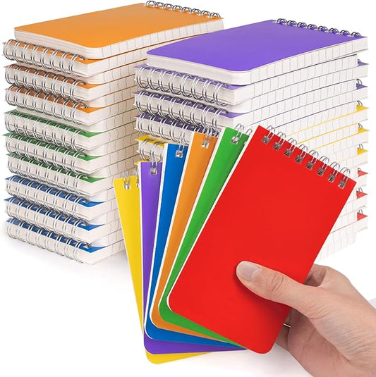 Pocket Notebook Bulk 3x5 Inch, 42 Packs Mini Top Bound Spiral Notepad, Memo Pads 6 Colored 60Sheets/120Pages (80GSM), Small Notepads for Listing, Planning, Note Taking