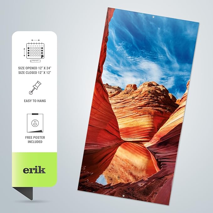 Nature Wall Calendar 2025 12" x 12" FSC® Plastic Free - Starts Week On Sunday | Square Wall Calendar | Family Planner Calendar 2025 | Nature Calendar 2025