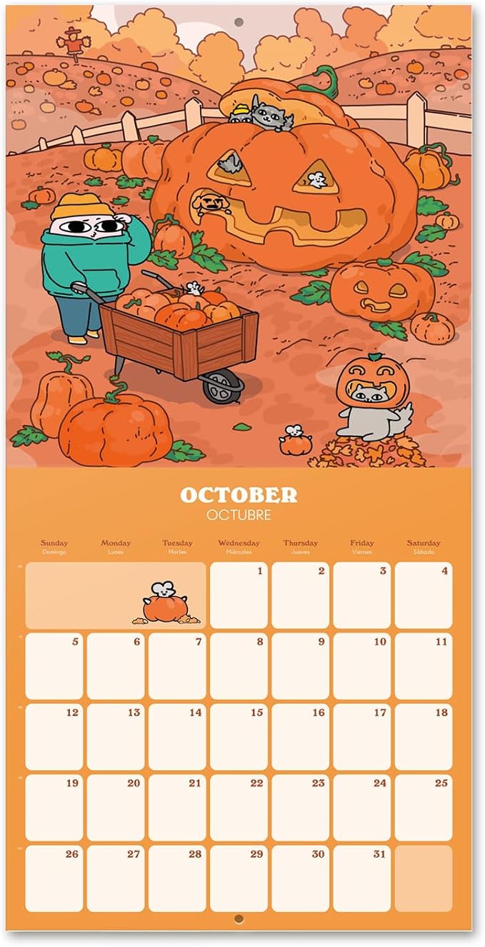 Ketnipz Wall Calendar 2025 12" x 12" FSC® Plastic Free - Starts Week On Sunday | Square Wall Calendar | Family Planner Calendar 2025 | Ketnipz Calendar 2025