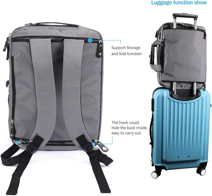 18.4 Inch Laptop Briefcase Backpack Messenger Shoulder Bag 18 Inch Gaming Notebook Computer Case Handbag for Business Travel