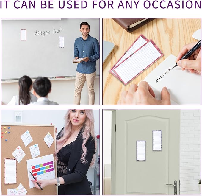 Camelmother 8Magnetic Notepads for Refrigerator Grocery List Magnet Pad for Fridge magnetic grocery list pad for fridge 60 Sheets Per Note Pads (8 Fruits)