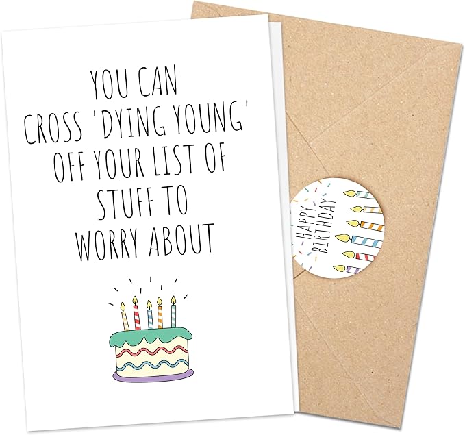 Funny Birthday Cards For Women or Men, Happy Birthday Card, Gift Card Birthday for Her or Him, Sister Brother, Wife Husband, Humorous Birthday Decorations, Idea Birthday Gifts for Best Friend