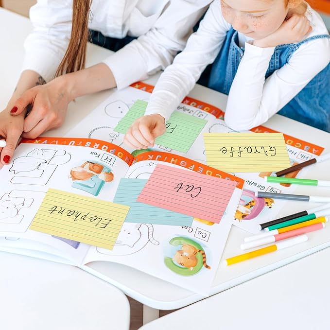 Colored Lined Index Cards 3x5 Ruled-Goefun 300 Sheets Lined Note Cards 3 x 5 Color Flashcards for Studying, Note Taking, To Do List