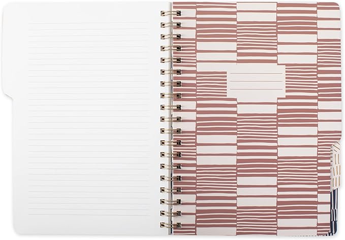 Fringe Studio Large Tab Notebook,Tribal Lines, Flexible Paperback Cover, College Ruled, 5 Subject/Die-Cut Dividers, 7.25" X 10", 180 Lined Pages (343007), Multicolor