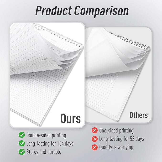 24 Hours Schedule Planner with Double Sided Use Daily Hourly Planner with To-Do List,Priorities 6.5" x 9.8", Schedule Planner Organizer for Office, School, Family