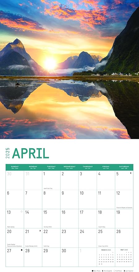 2025 National Parks Monthly Wall Calendar by Bright Day, Includes Over 300 Stickers, 12 x 12 Inch