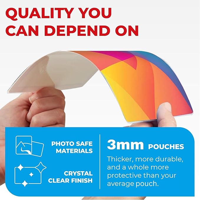 3MIL Thermal Laminating Sheets (100 Count) 9x11.5 inch, Dry-Erase Friendly Laminating Pouces, Compatible with Laminators Crystal Clear Laminated Finish