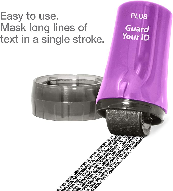 Guard Your ID Advanced Security Roller 2.0 for Identity Theft Prevention Stamping Purple