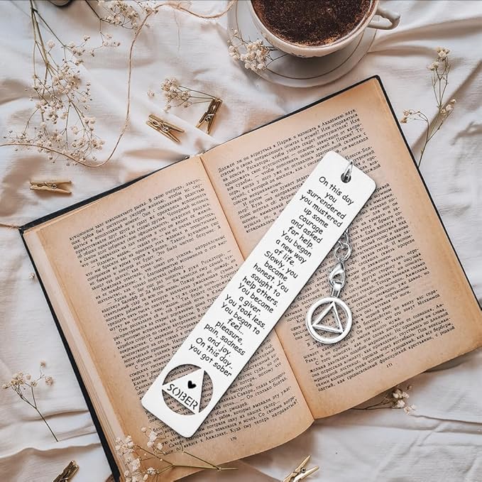 Sobriety Gift for Women Men, Proud of You Sobriety Bookmark, Alcoholics Addiction Stay Clean and Sober Bookmark, Inspirational Christmas Graduation Gifts-DB15