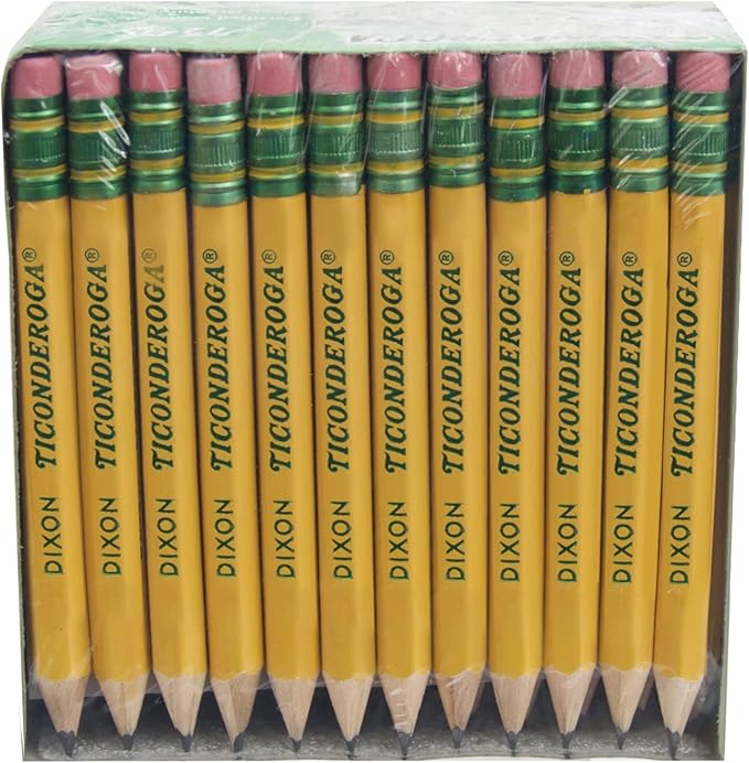 Ticonderoga Golf Pencils With Erasers, #2 HB Lead, Yellow, Pack Of 72